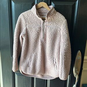 Cozy Dusty Rose Sherpa Pullover Sweater